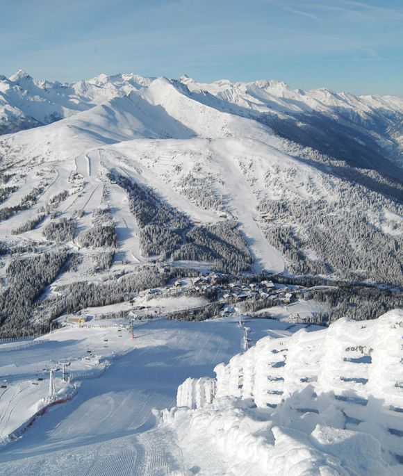 Aufnahme von der Katschberghöhe im Winter mit Schnee