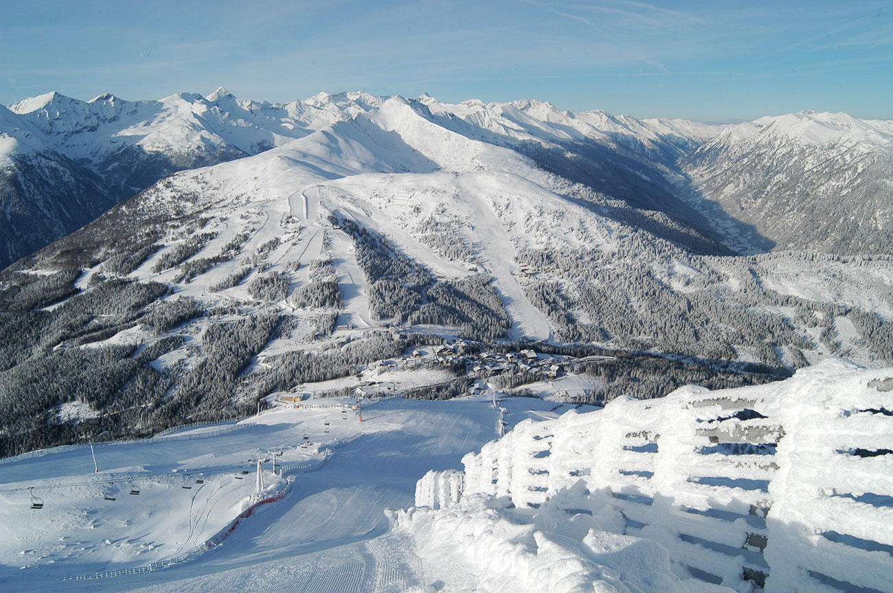 Aufnahme von der Katschberghöhe im Winter mit Schnee